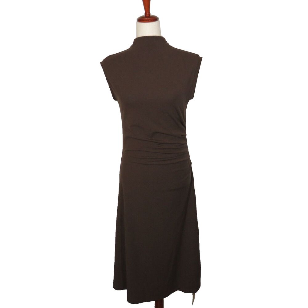New With Tag OGL Chocolate Brown Sleeveless Midi Dress - Picture 13 of 14